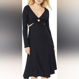 Likely Eila Cutout Waist Long Sleeve Black Dress Size 10